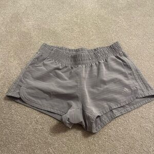 Adidas Gray Athletic Shorts Lightweight Elastic Waist